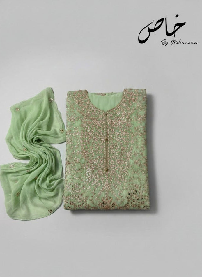 Pastel Green Gotta Glow – 2-piece unstitched suit