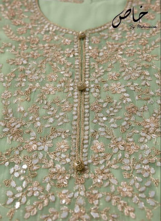 Pastel Green Gotta Glow – 2-piece unstitched suit